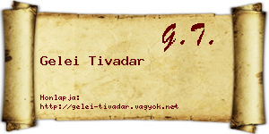 Gelei Tivadar névjegykártya