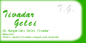 tivadar gelei business card